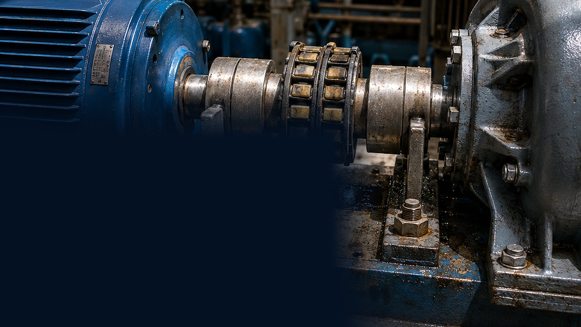 Flexible coupling between a motor and a pump - illustrative, from the LinkedIn post card