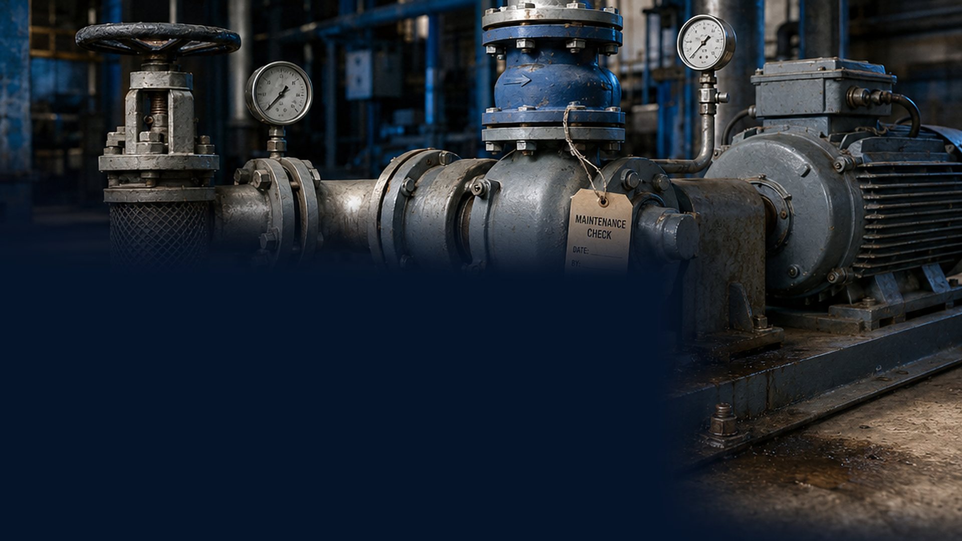 Centrifugal pump set with suction strainer and valves - illustrative, from the LinkedIn post card