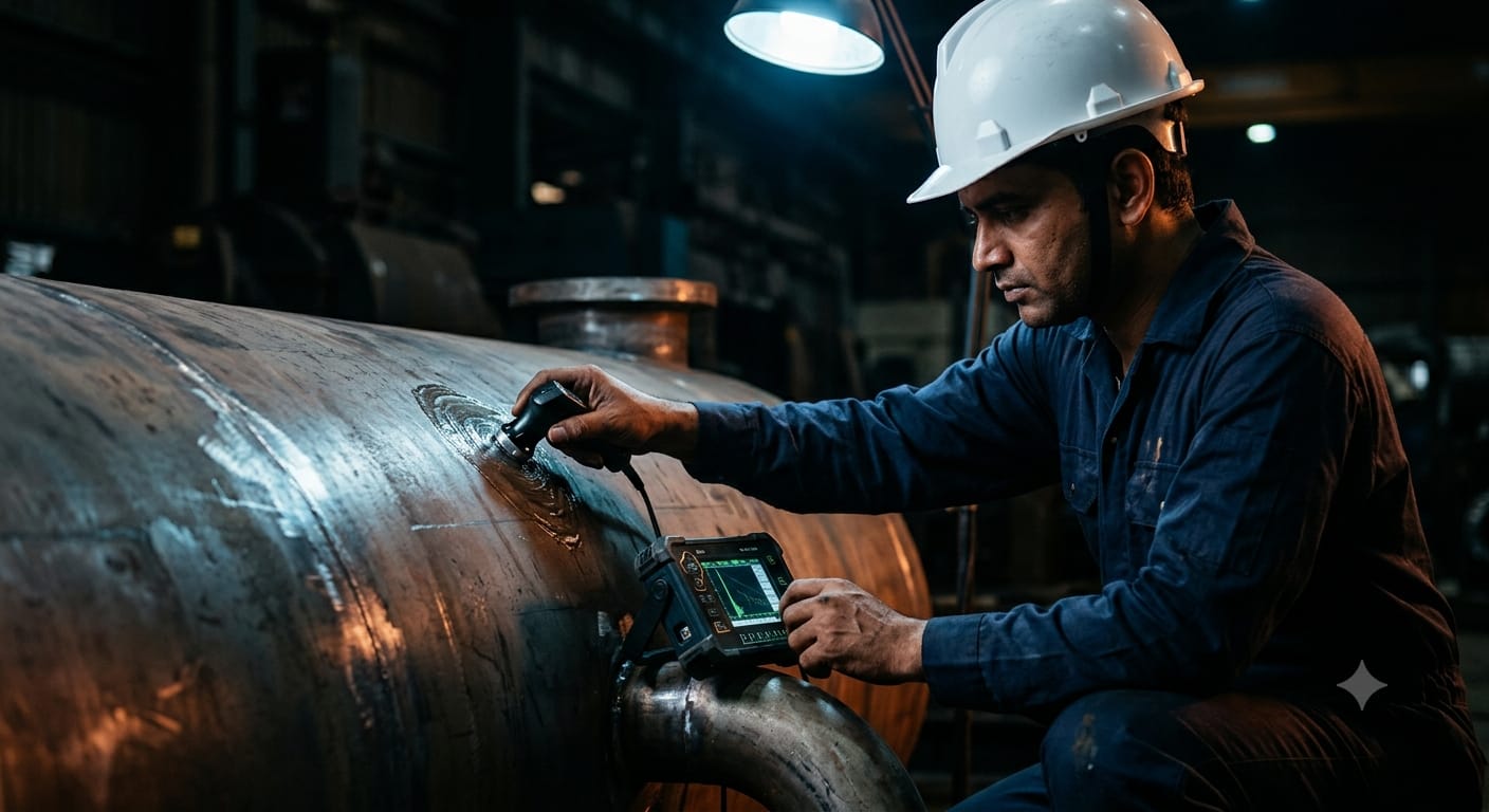 Field NDT inspection — UT, MT, PT